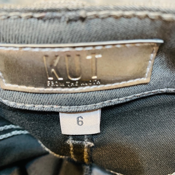 Kut from the Kloth Kelsey Fab Ab Ankle Flare Jean Womens 6 Gray Wax Coated Shiny - Picture 10 of 14